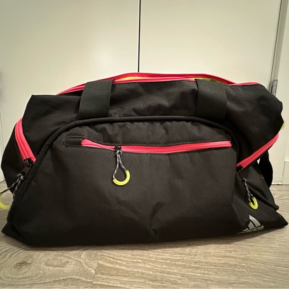 Adidas Fearless Black Pink Duffle Bag - Picture 1 of 7